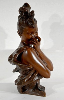 G. Van Der Straeten, Mischievous Young Woman, 1890s, Bronze-RVK-1406198