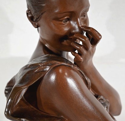 G. Van Der Straeten, Mischievous Young Woman, 1890s, Bronze-RVK-1406198