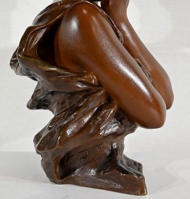 G. Van Der Straeten, Mischievous Young Woman, 1890s, Bronze-RVK-1406198