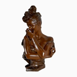 G. Van Der Straeten, Mischievous Young Woman, 1890s, Bronze-RVK-1406198