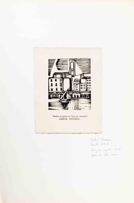 Gabriel Fournier, The Cityscape, Woodcut, Early 20th Century-ZCI-1788673