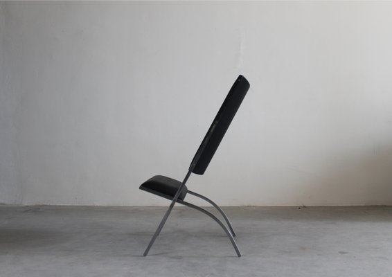 Gabriela Lounge Chair in Black Faux Leather by Gio Pnti for Pallucco, 1990s-IVC-1176302