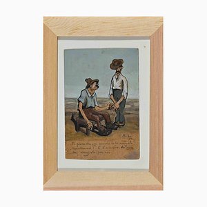 Gabriele Galantara, Farmers, Painting, Early 20th Century-ZCI-1781602