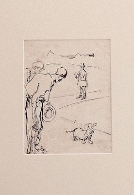 Gabriele Galantara - Satiric Scene for L’asino - Pen and Pencil Drawing - 1910s-ZCI-839407