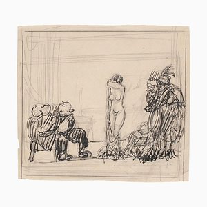 Gabriele Galantara - Satiric Scene for L’asino - Pencil and Ink - Early 20th Century-ZCI-836380