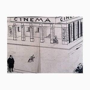 Gabriele Galantara, The Cinema, China Ink, Early 20th Century-ZCI-871707