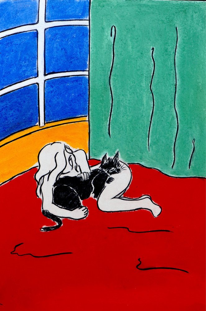 Gabrielle Rul, Her Cat, 2022, Mixed Media