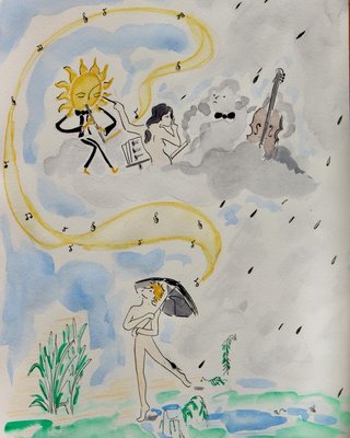 Gabrielle Rul, She Makes the Rain, She Makes the Sun, 2022, Watercolor-ZHZ-1754036