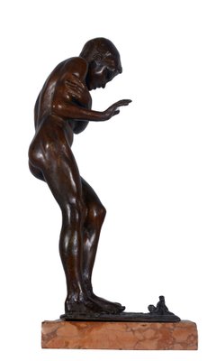 Gaetano Chiaromonte, Child at the Fire, Late 19th Century-Early 20th Century, Patinated Bronze-VHF-1801288