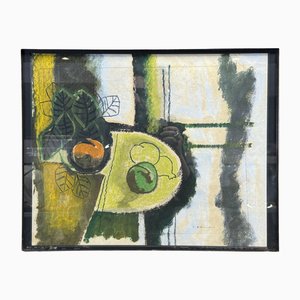 Gaetano d'Amico, Cubist Still Life, Oil and Pastel on Paper-NRK-2021495