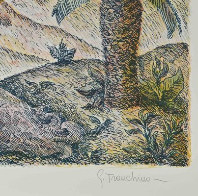 Gaetano Tranchino, Figure and Palms, Lithograph, 1975-ZCI-2027310