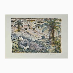 Gaetano Tranchino, Figure and Palms, Lithograph, 1975-ZCI-2027310