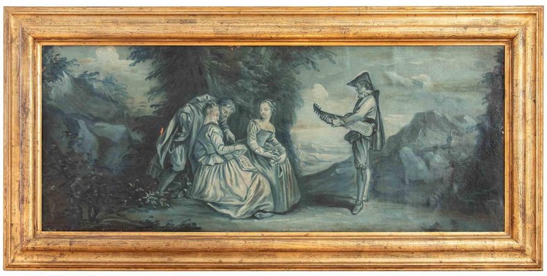 Gallant Scenes, Oil on Canvas, 18th Century, Set of 2-ZCI-2029235