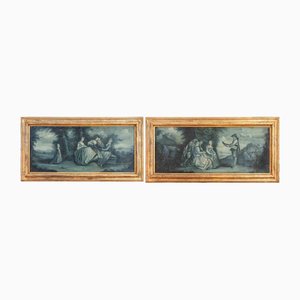 Gallant Scenes, Oil on Canvas, 18th Century, Set of 2-ZCI-2029235