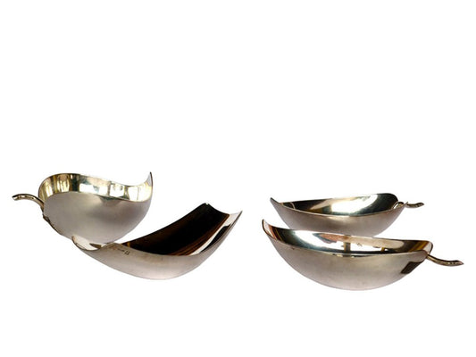 Gallia Metal Silver Set of Leaves by Lino Sabattini for Christofle, 1970s, Set of 4