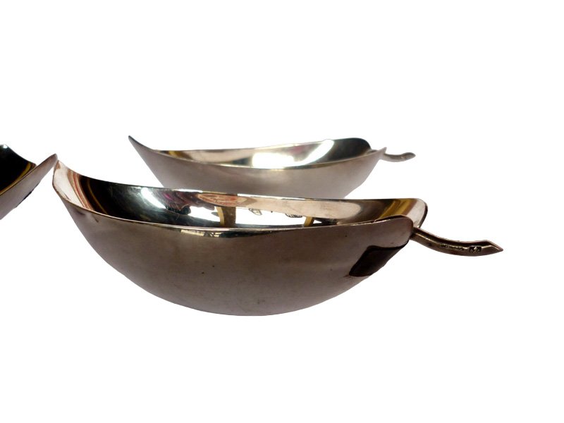 Gallia Metal Silver Set of Leaves by Lino Sabattini for Christofle, 1970s, Set of 4