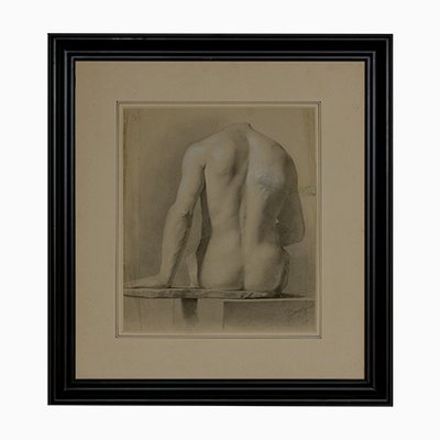 Gallinoni, Nudo, Pencil and Charcoal on Paper, Framed-VHF-1078417