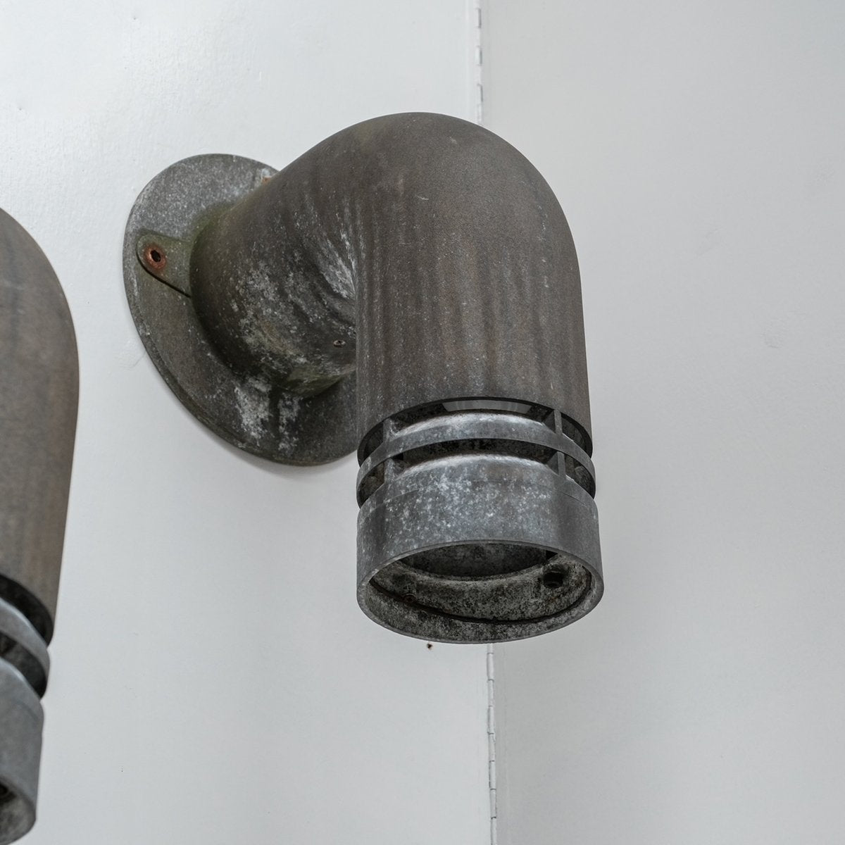 Galvanized Metal Pipeline Wall Lights by Ole Pless Jørgensen, 1970s, Set of 2