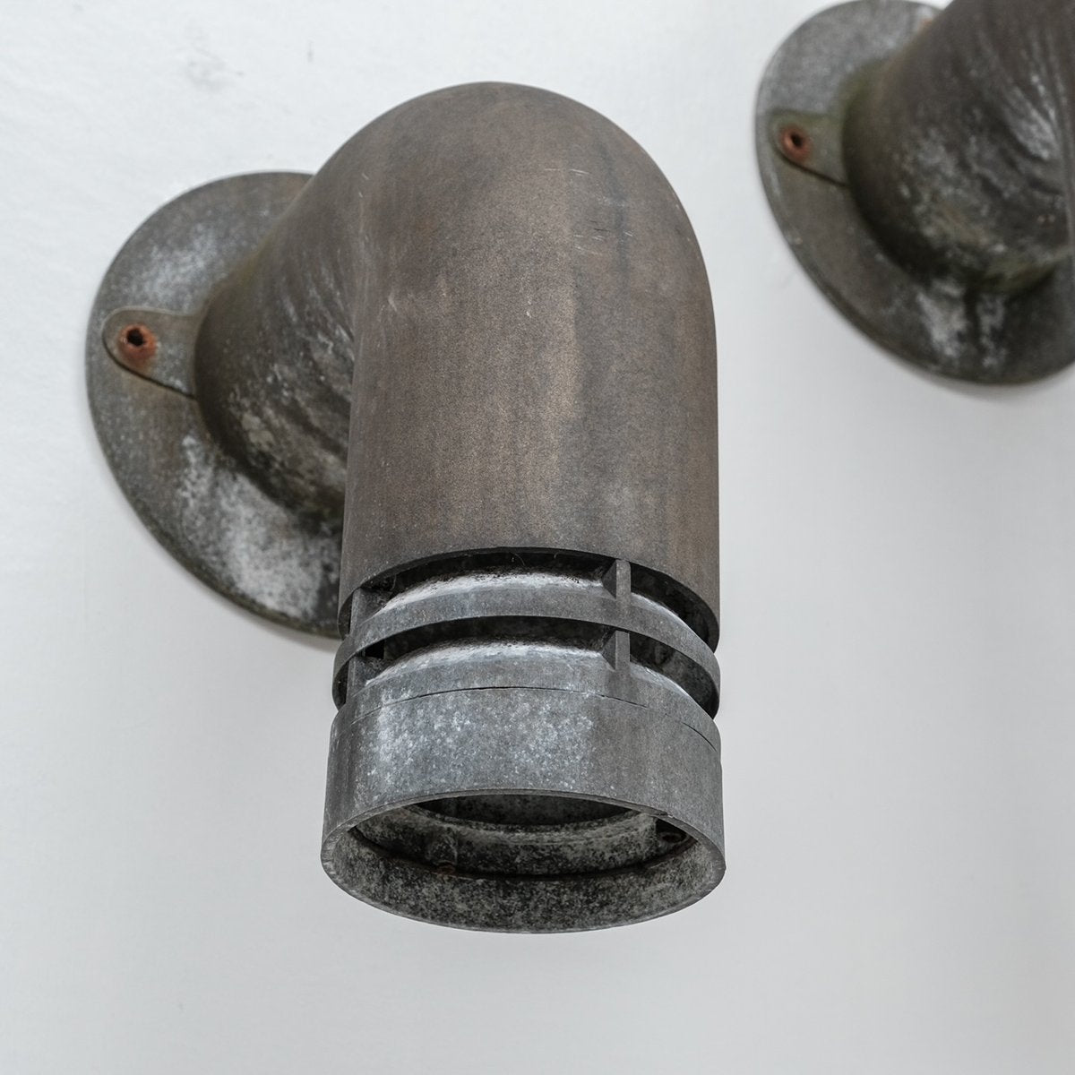 Galvanized Metal Pipeline Wall Lights by Ole Pless Jørgensen, 1970s, Set of 2