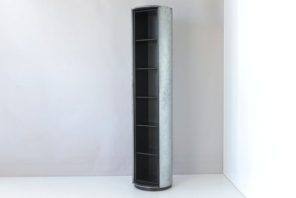 Galvanized Pillar Cabinet with Revolving Front, Italy, 1980s-LOB-947391