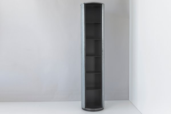 Galvanized Pillar Cabinet with Revolving Front, Italy, 1980s-LOB-947391