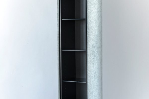 Galvanized Pillar Cabinet with Revolving Front, Italy, 1980s-LOB-947391