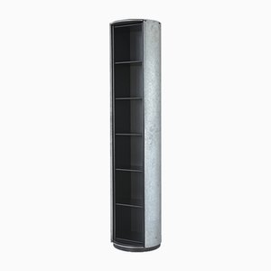 Galvanized Pillar Cabinet with Revolving Front, Italy, 1980s-LOB-947391