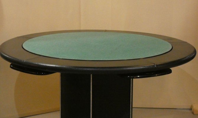 Game Table in Leather and Steel, Italy, 1970s-ERB-1756393