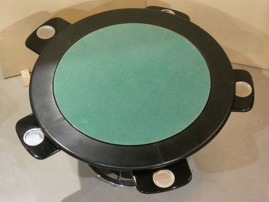 Game Table in Leather and Steel, Italy, 1970s-ERB-1756393