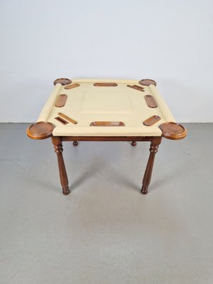 Game Table in Walnut and Leather from Valenti Spain, 1990s-AXJ-1813790