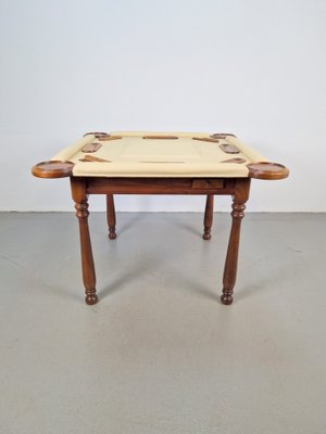 Game Table in Walnut and Leather from Valenti Spain, 1990s-AXJ-1813790