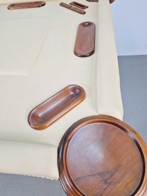 Game Table in Walnut and Leather from Valenti Spain, 1990s-AXJ-1813790