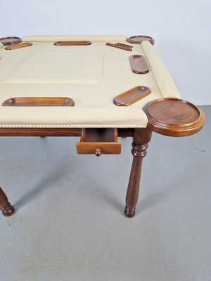 Game Table in Walnut and Leather from Valenti Spain, 1990s-AXJ-1813790