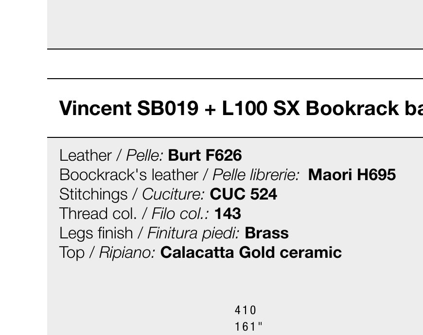 VINCENT SB019+L100+ST017+BRL-L105 - 사양 및 도면