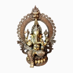 Ganesha Sculpture in Gilded Bronze, 1920s-IBO-1450762