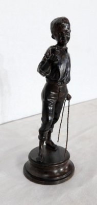 Garçon à la toupie, Late 19th Century, Bronze Sculpture-RVK-1137305