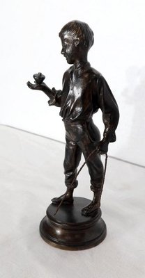 Garçon à la toupie, Late 19th Century, Bronze Sculpture-RVK-1137305