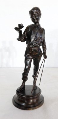 Garçon à la toupie, Late 19th Century, Bronze Sculpture-RVK-1137305