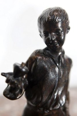 Garçon à la toupie, Late 19th Century, Bronze Sculpture-RVK-1137305