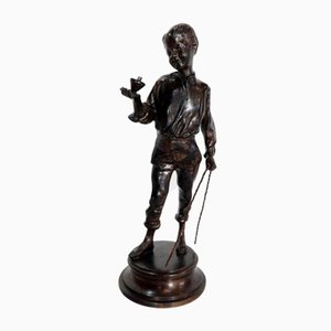 Garçon à la toupie, Late 19th Century, Bronze Sculpture-RVK-1137305