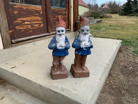 Garden Cement Dwarf Sculptures, Set of 2-OXJ-1181245