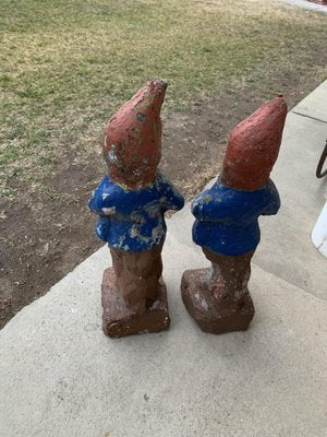 Garden Cement Dwarf Sculptures, Set of 2-OXJ-1181245