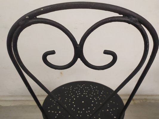 Garden Chairs in Black Iron, 1890s, Set of 4-EAD-1816214