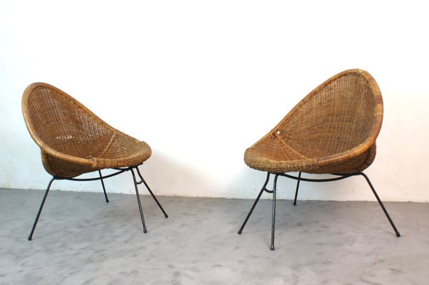 Garden Chairs in Rattan attributed to Roberto Mango, Italy, 1950s, Set of 2-SAV-1720045