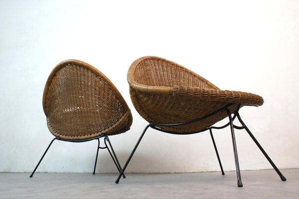 Garden Chairs in Rattan attributed to Roberto Mango, Italy, 1950s, Set of 2-SAV-1720045