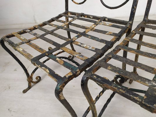 Garden Chairs in Wrought Iron, 1930s, Set of 4-EAD-1719293