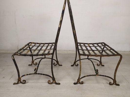 Garden Chairs in Wrought Iron, 1930s, Set of 4-EAD-1719293