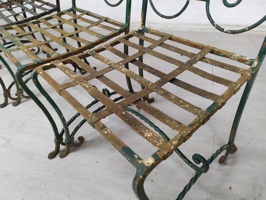 Garden Chairs in Wrought Iron, 1930s, Set of 4-EAD-1719293