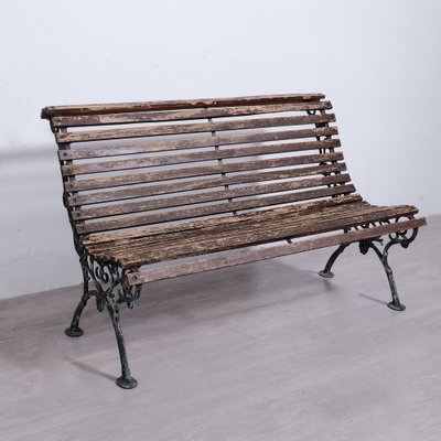 Garden Park Bench in Wood and Cast Iron, 2000s-XSG-2042906