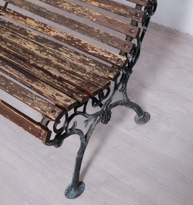 Garden Park Bench in Wood and Cast Iron, 2000s-XSG-2042906